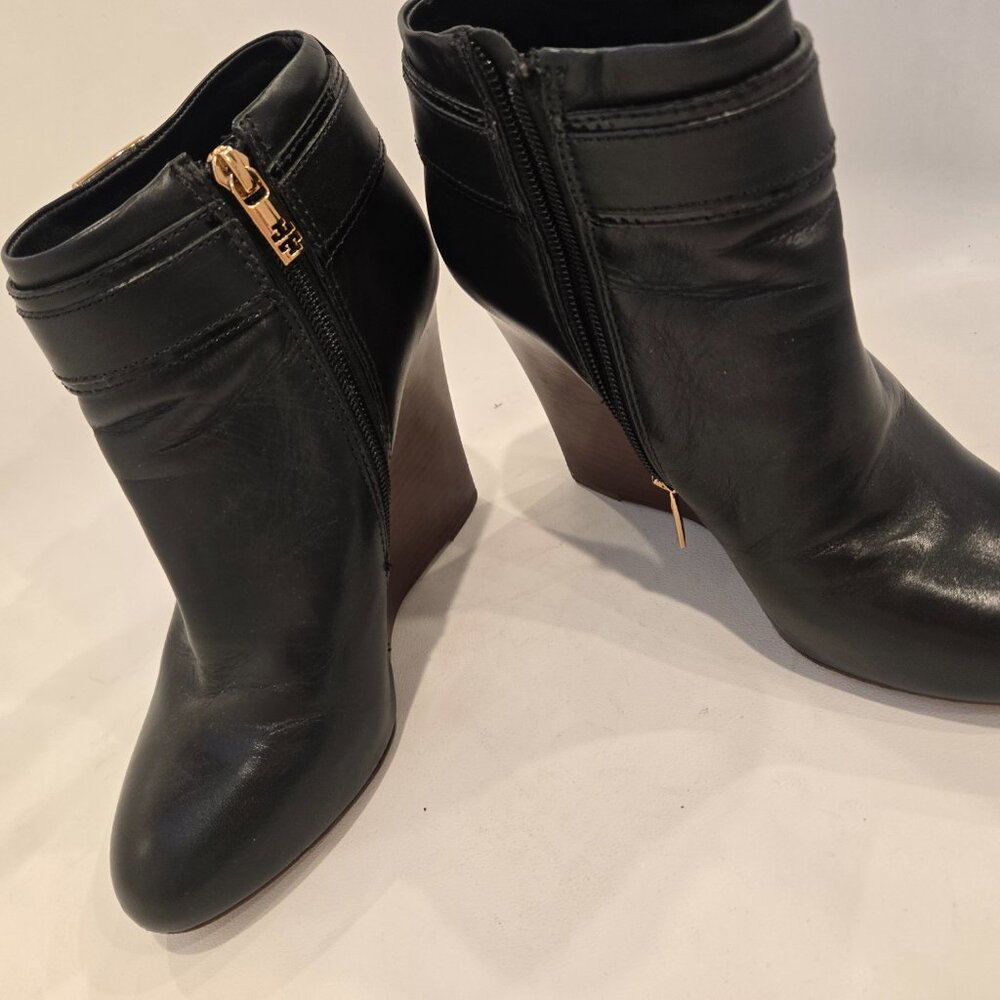 Tory Burch wedge ankle boots black Size 8 - Picture 5 of 7
